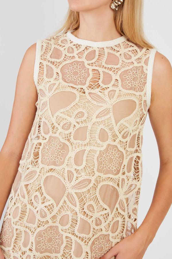 Rene Derhy Robe Mi Longue En Dentelle CARLY