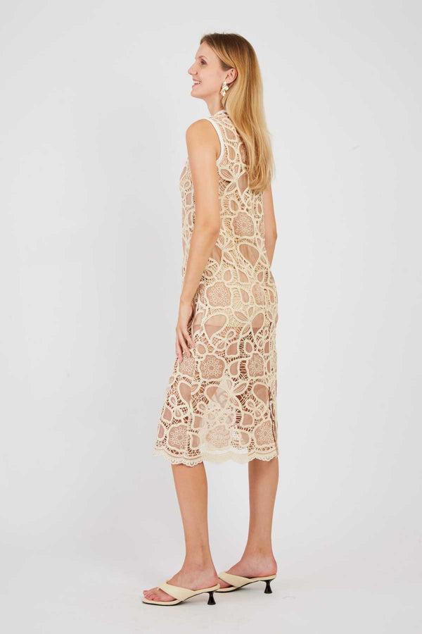 Rene Derhy Robe Mi Longue En Dentelle CARLY