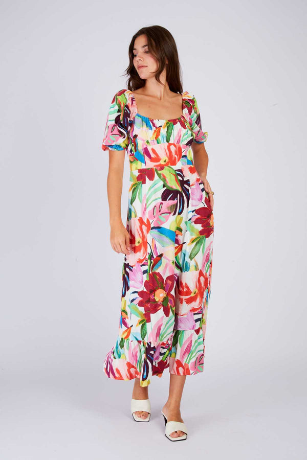 rene derhy Robe mi longue imprimée PAULINE