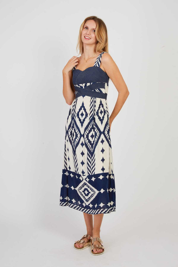 rene derhy Robe mi longue imprimée PERROQUET