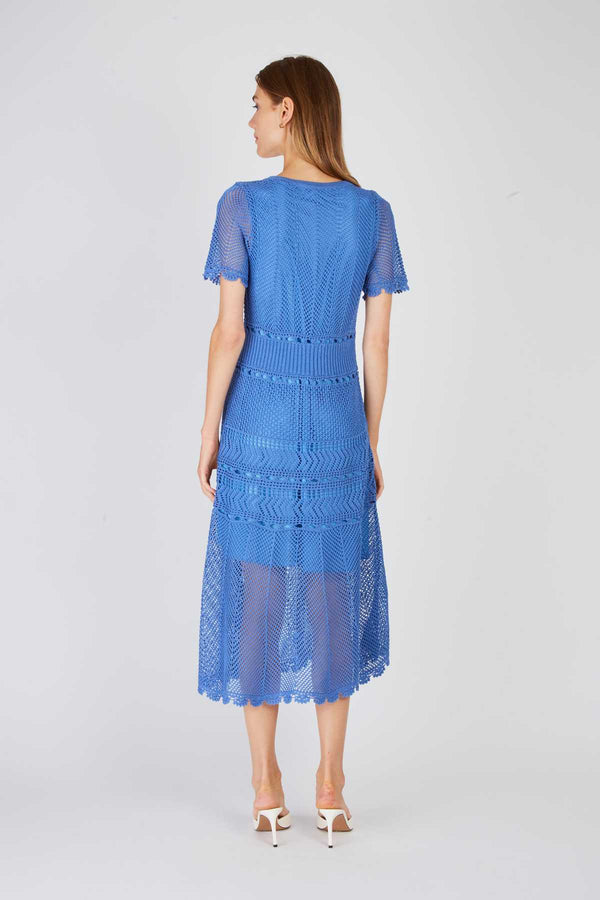 Rene Derhy Robe Midi En Maille Ajourée XARENI