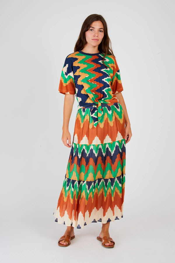 rene derhy T-shirt noué imprimé ZURICH