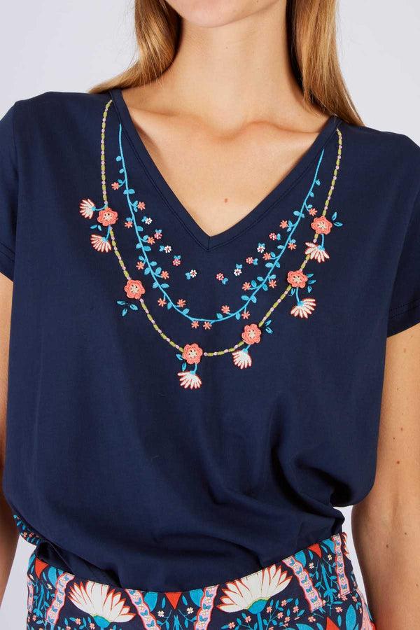 Rene Derhy Tee Shirt Brodé ZAFIRO