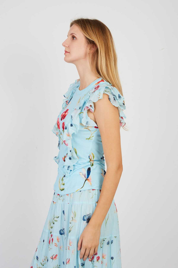 Rene Derhy Tee Shirt Imprimé à Volants ZONZA