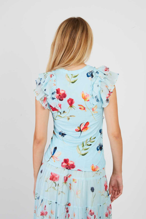 Rene Derhy Tee Shirt Imprimé à Volants ZONZA