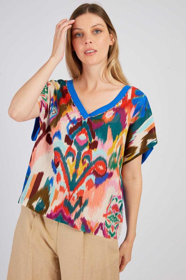 Rene Derhy Tee Shirt Imprimé Col V ZABOU