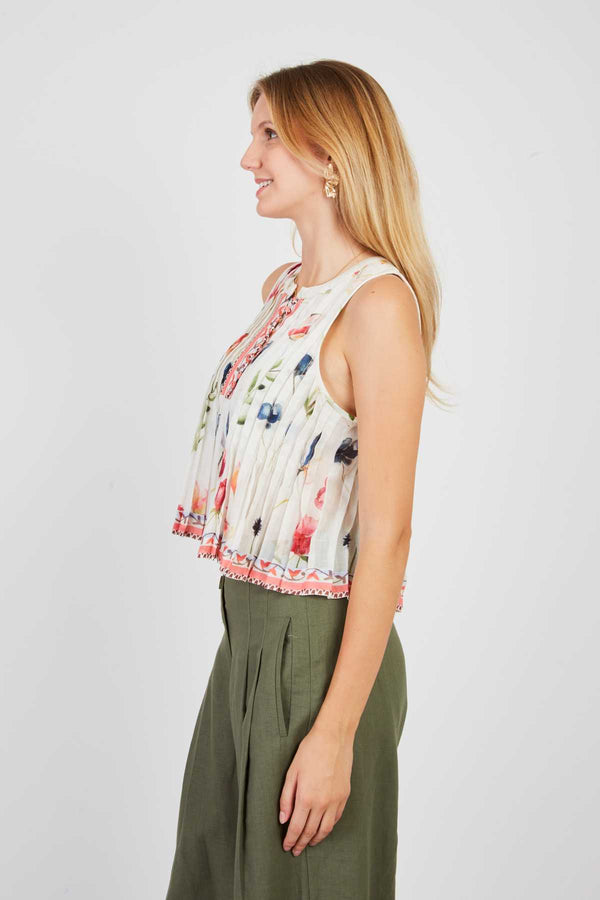 Rene Derhy Top Court Imprimé LINDSEY