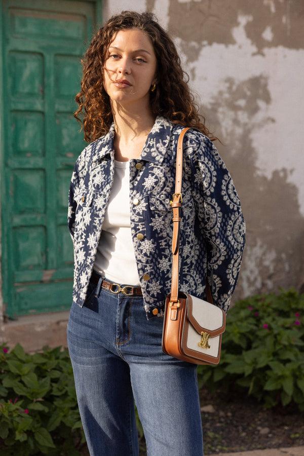 Rene Derhy Veste En Jean Brodée JEZABEL
