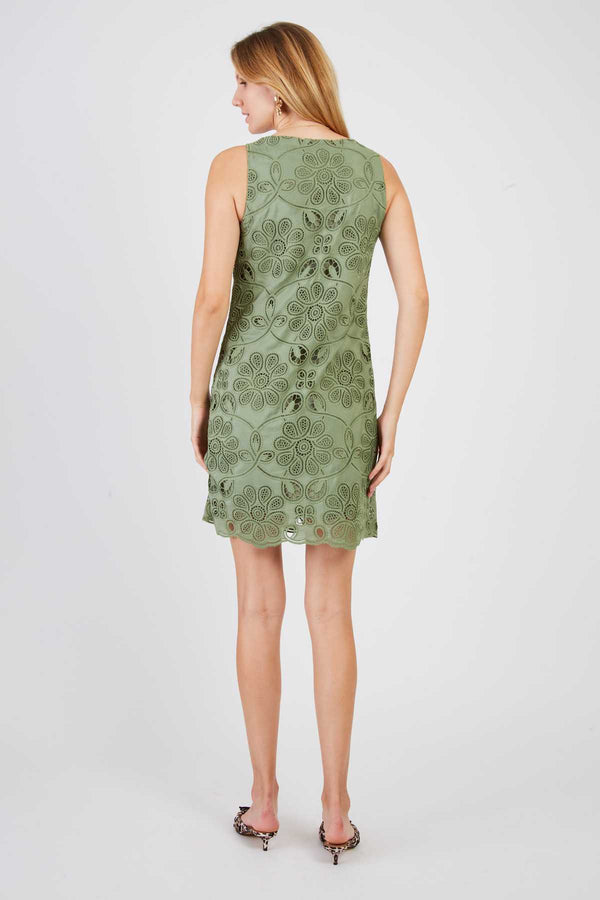 Rene Derhy Robe Courte Sans Manche En Dentelle CATHERINE