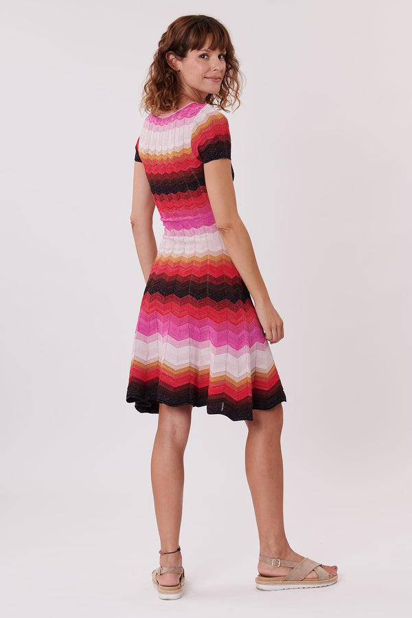 Rene Derhy Robe En Maille Jacquard Longueur Genou HAZEL