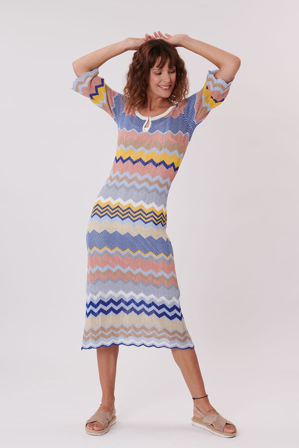 Rene Derhy Robe Longues En Maille Manches 3/4 HANIA