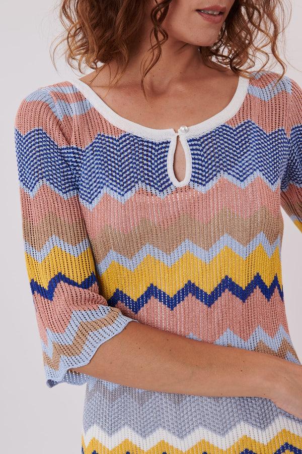 Rene Derhy Robe Longues En Maille Manches 3/4 HANIA