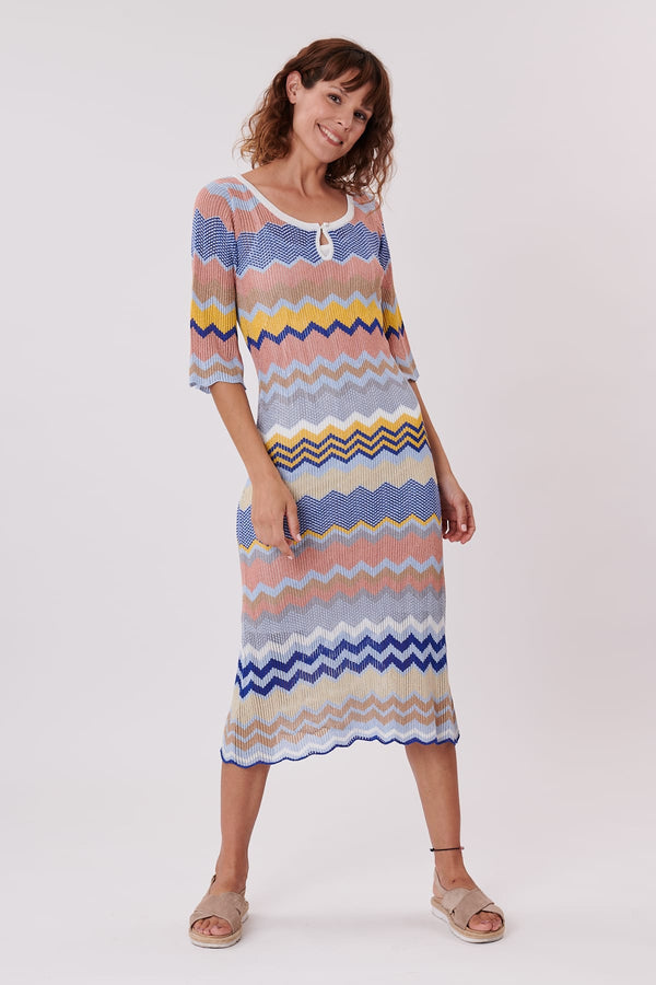 rene derhy Robe longues en maille manches 3/4 HANIA