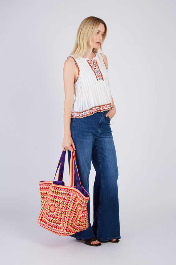 Rene Derhy Sac Cabas En Maille Motif Géométrique GIACOMA