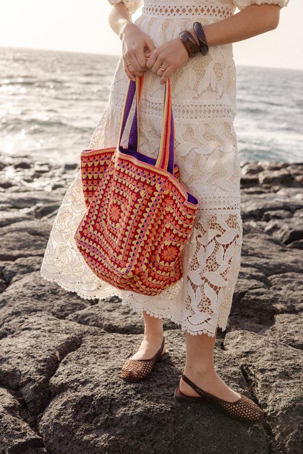 rene derhy Sac cabas en maille motif géométrique GIACOMA