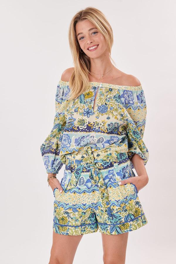 rene derhy Short imprimé taille haute ceinturé et broderies WALLYS