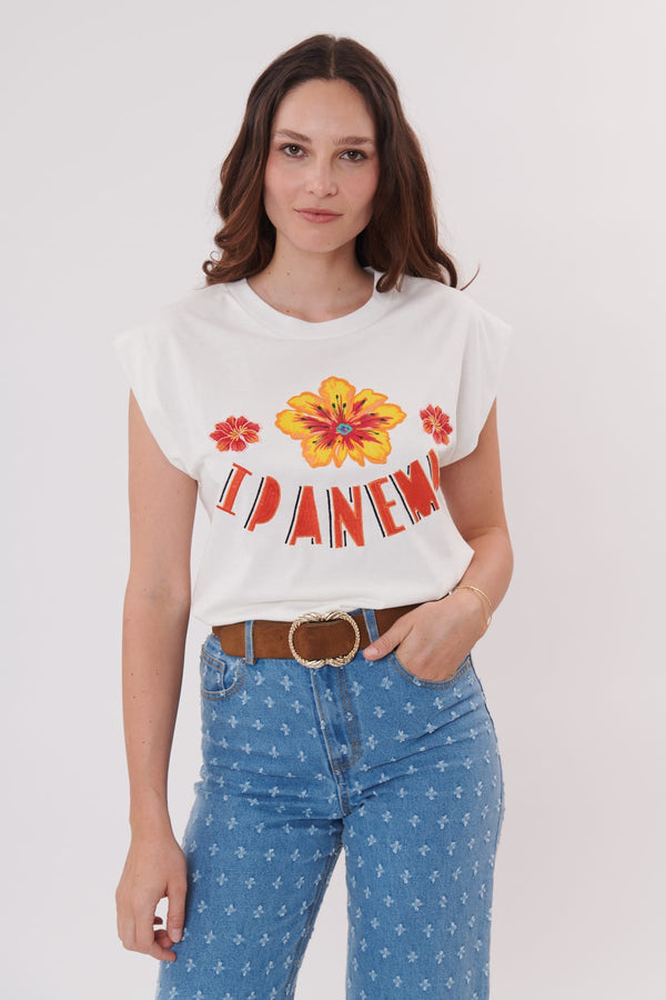 Rene Derhy Tee-shirt Imprimé Et Brodé épaules Larges KATELL