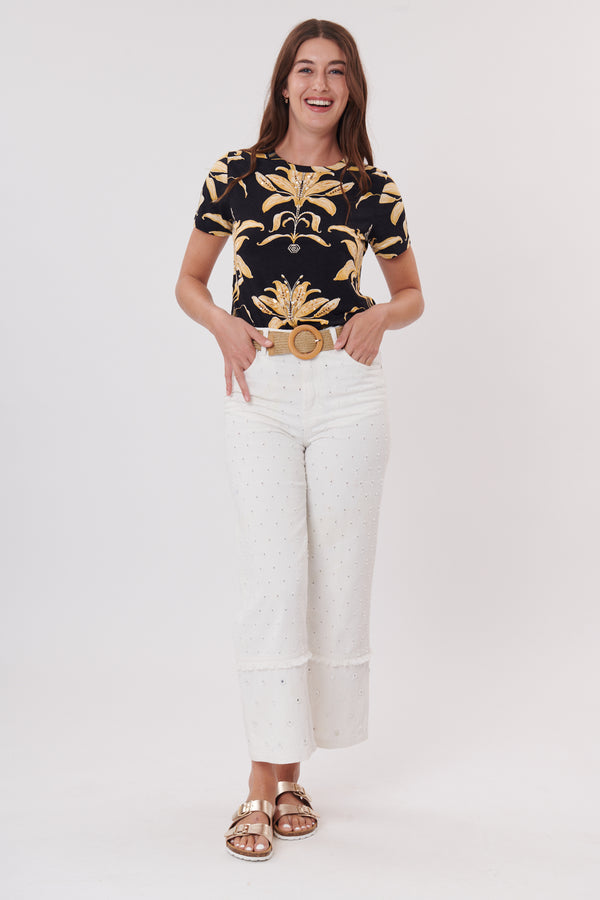 Rene Derhy Tee-shirt Imprimée Manches Courtes Col Rond KIMIKO