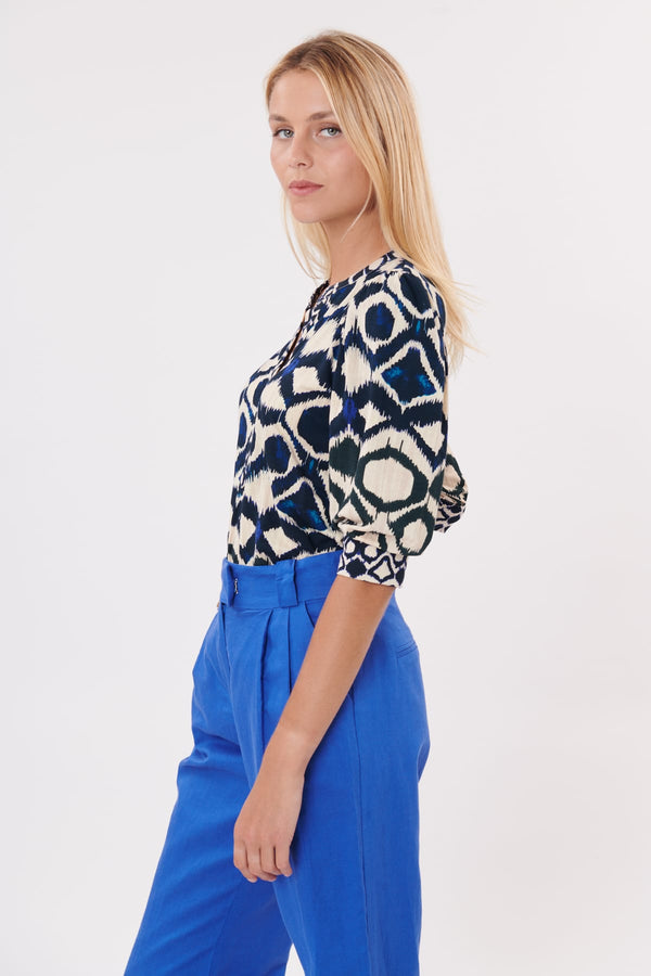 Rene Derhy Tee-shirt Manches Courtes Imprimé Col V KESSY