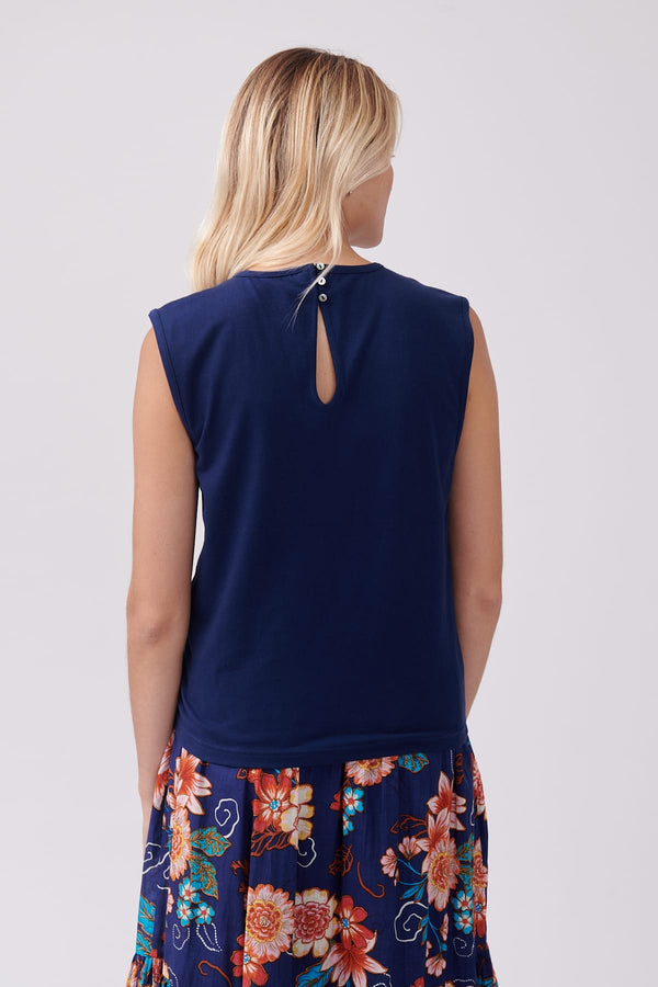 Rene Derhy Tee-shirt Uni En Jersey Avec Broderies KEMINA