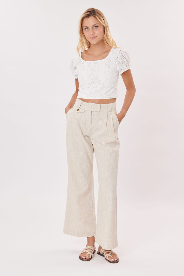 Rene Derhy Top Court Manches Courtes En Broderie Anglaise OCCASION