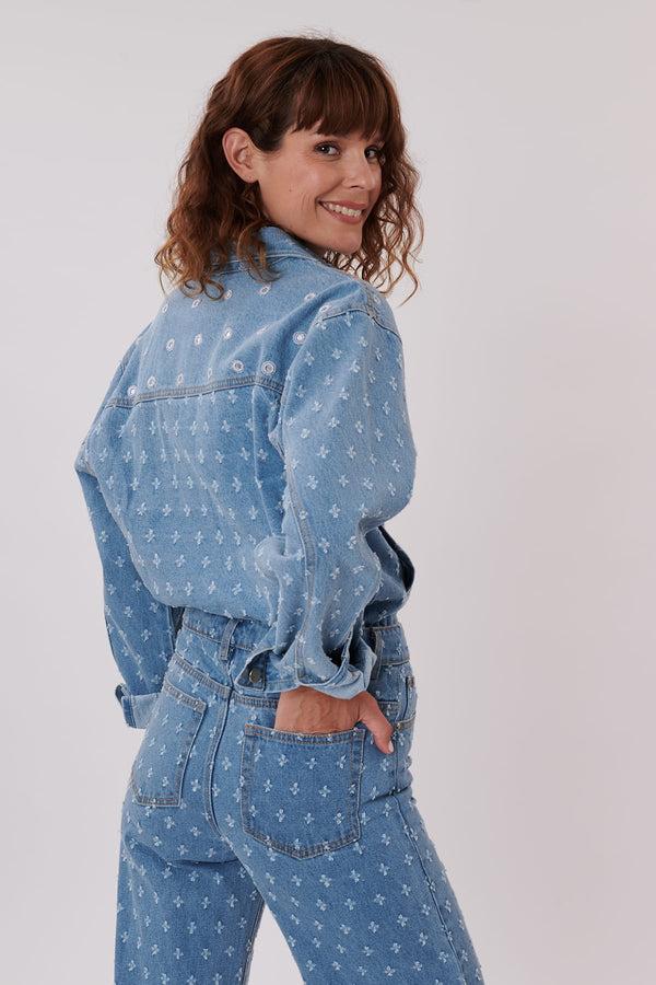 Rene Derhy Veste En Jean Avec Miroirs Et Petits Trous YOLITA