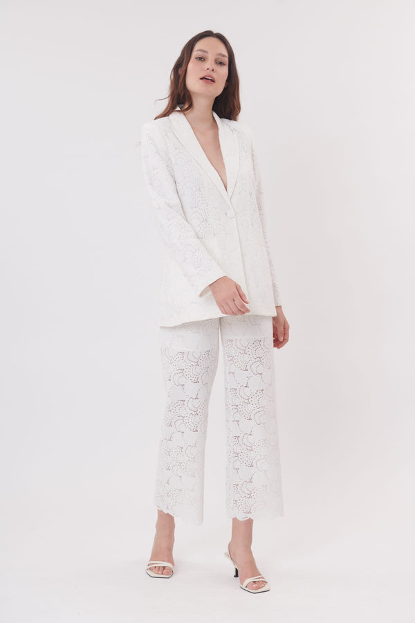 Rene Derhy Veste Longue En Broderie Anglaise Manches Longues YASNA