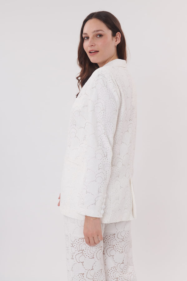 Rene Derhy Veste Longue En Broderie Anglaise Manches Longues YASNA