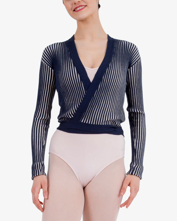 repetto Cache-cœur en maille côtelée bicolore