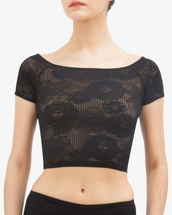 repetto Top court en dentelle rosace