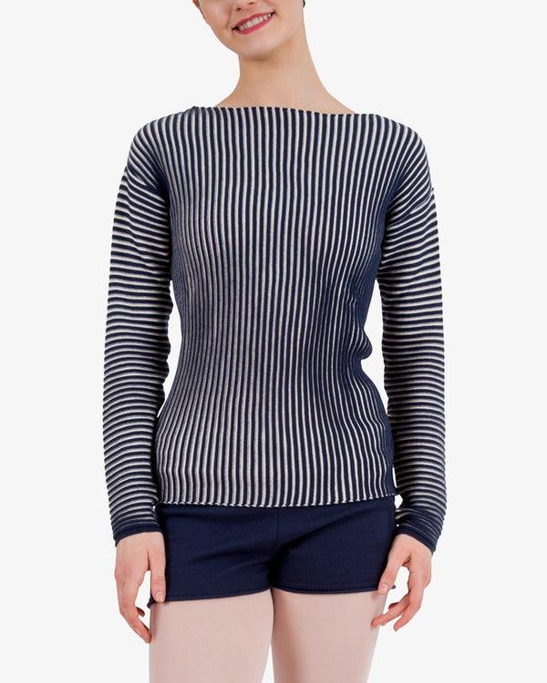 repetto Top en maille côtelée bicolore