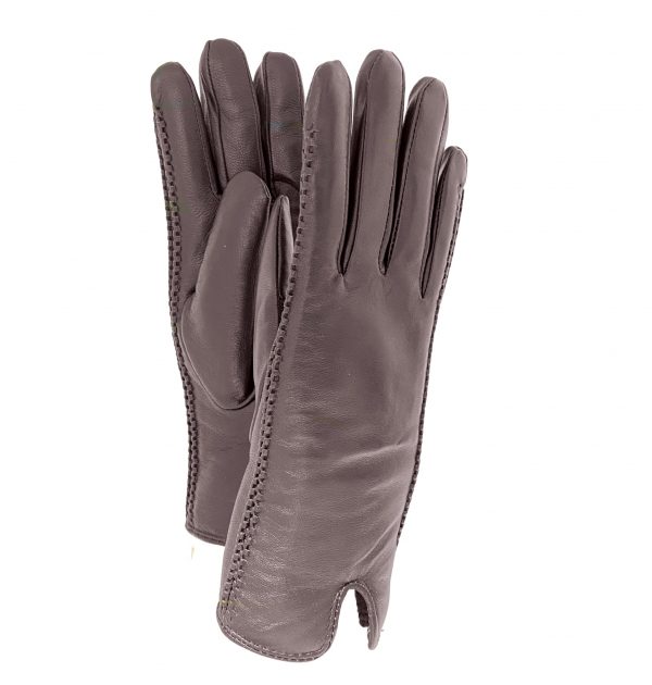 ricardo b.h. Gants Deux Teintes Femme – Noir avec couture brun