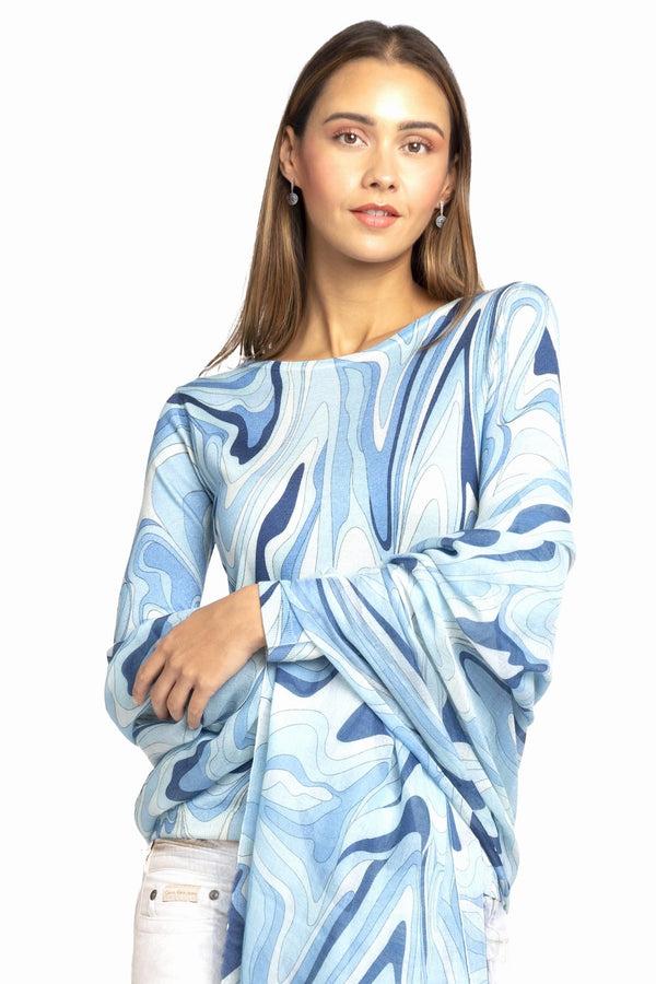 richard grand 80% CACHEMIRE 20% SOIE SUPERFIN IMPRIMÉ COL BATEAU 77200/22MLST565