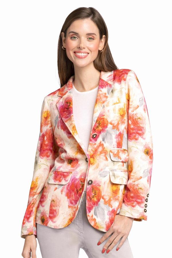 Richard Grand BLAZER EN CACHEMIRE IMPRIMÉ FLORAL POUR FEMMES. D-24541/42MLST343