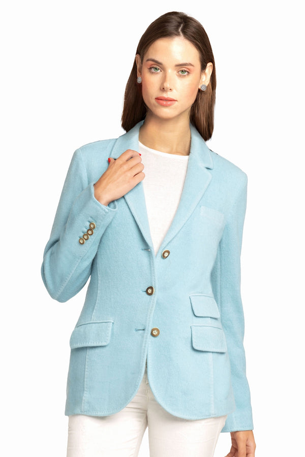 richard grand BLAZER EN CACHEMIRE NON STRUCTURÉ SURTEINT. D-25525/42ML TURQUOISE