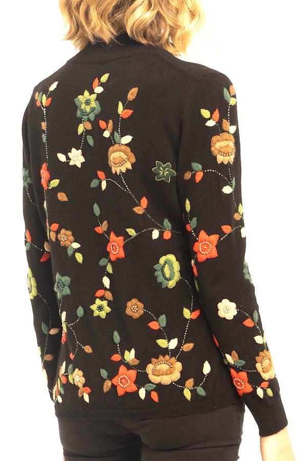 Richard Grand Blouson Zippé à Broderie Florale. D-24013/43ML