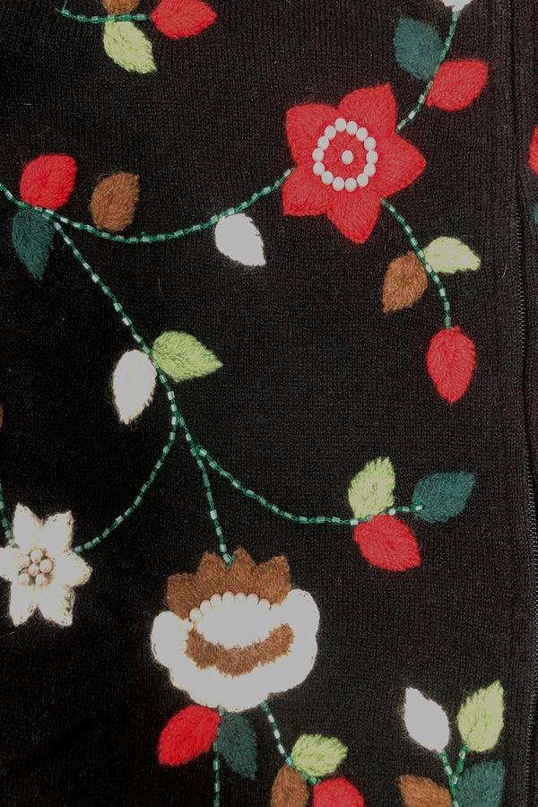 Richard Grand Blouson Zippé à Broderie Florale. D-24013/43ML
