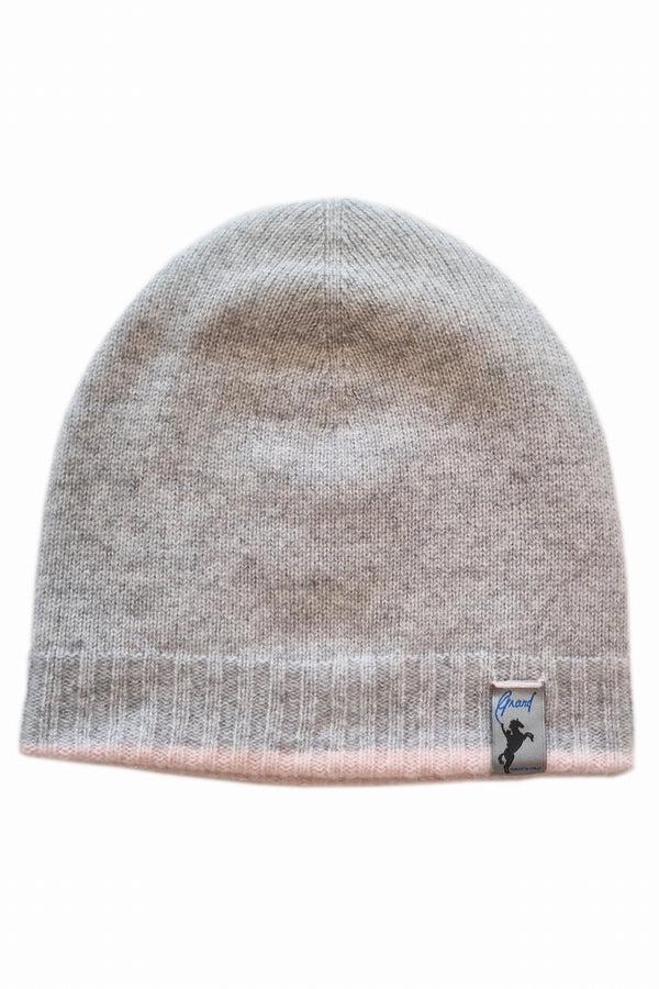 richard grand BONNET RÉVERSIBLE EN CACHEMIRE À 6 PLIS. D-24075/200 ROSE PERLE