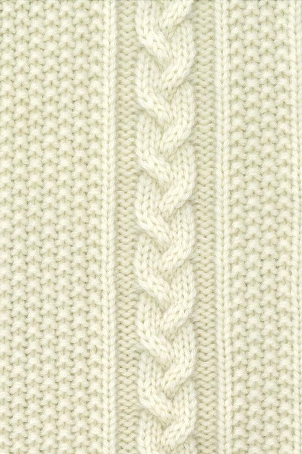Richard Grand CARDIGAN LONG COL V EN CACHEMIRE ARAN. D-25016/41ML BLANC CASSE