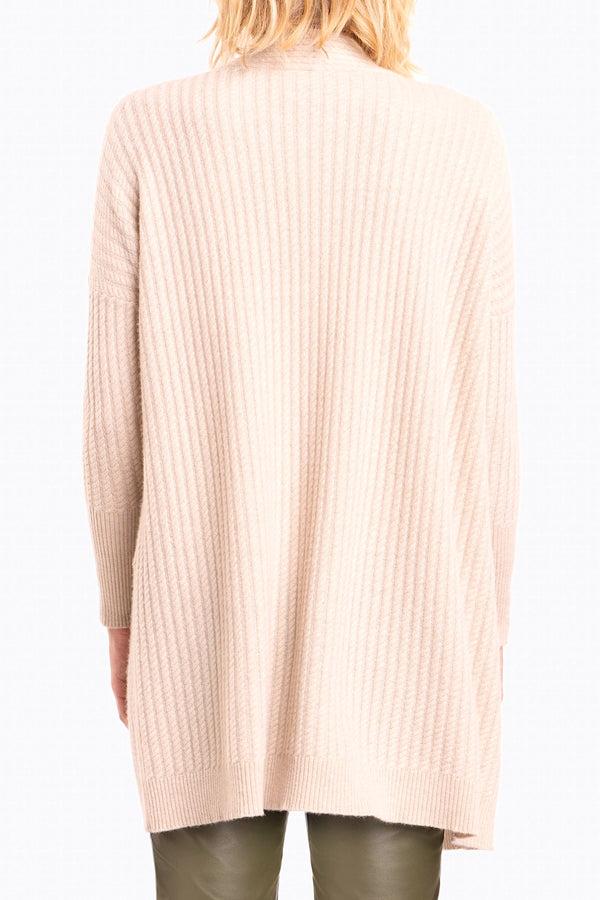 Richard Grand CARDIGAN OUVERT EN CACHEMIRE À PETITES TORSADES. 17027/19-46ML CAMEL