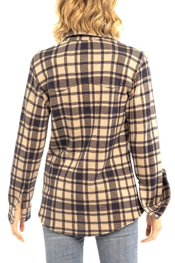 Richard Grand CHEMISE À CARREAUX BICOLORES EN MAILLE 100% CACHEMIRE. D-24043/70ML