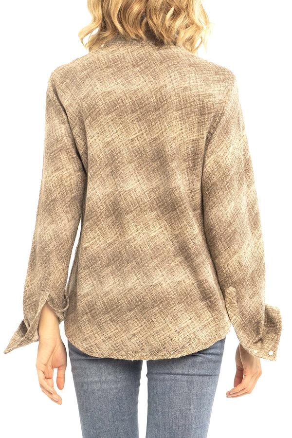 Richard Grand CHEMISE EN CACHEMIRE MACRAMÉ. D-24525/70MLPIC BLEU LT