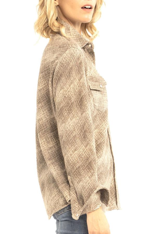 Richard Grand CHEMISE EN CACHEMIRE MACRAMÉ. D-24525/70MLPIC BLEU LT