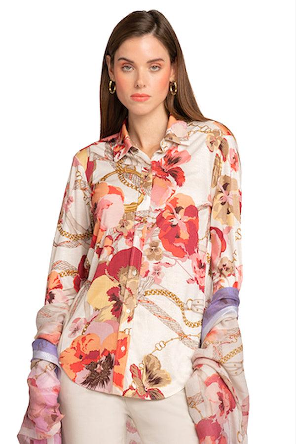 richard grand CHEMISE IMPRIMÉE 80 % CACHEMIRE 20 % SOIE SUPERFINE. D-24507/70MLST571