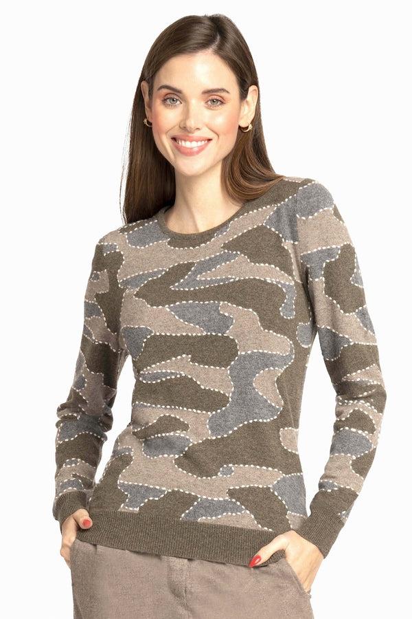 richard grand COL ROND CAMOUFLAGE TON SUR TON. D-25012/20ML KAKI richard grand COL ROND CAMOUFLAGE TON SUR TON. D-25012/20ML KAKI