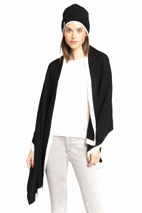 richard grand ÉCHARPE CACHEMIRE. D-24076/16 NOIR-BLANC richard grand ÉCHARPE CACHEMIRE. D-24076/16 NOIR-BLANC