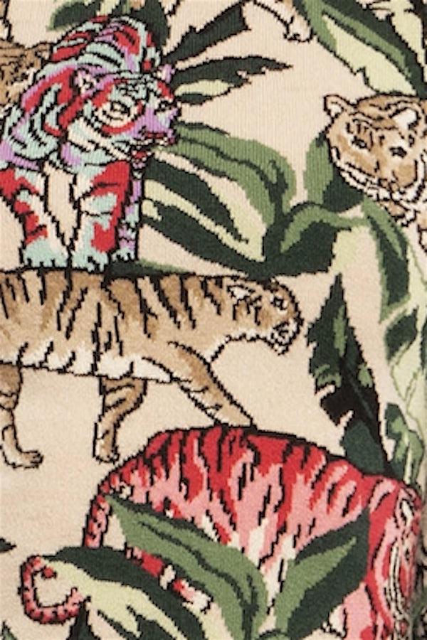 Richard Grand PULL COL BATEAU "TIGRES & JUNGLE" INTARSIA 100% CACHEMIRE