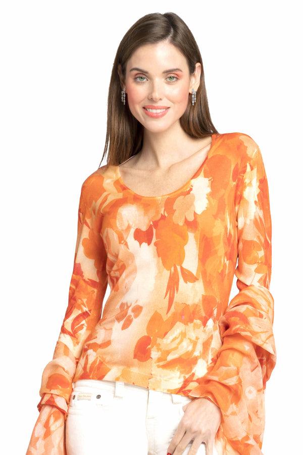 richard grand PULL COL ROND IMPRIMÉ EXTRAFIN EN 80 % CACHEMIRE 20 % SOIE. 77200/20MLST550