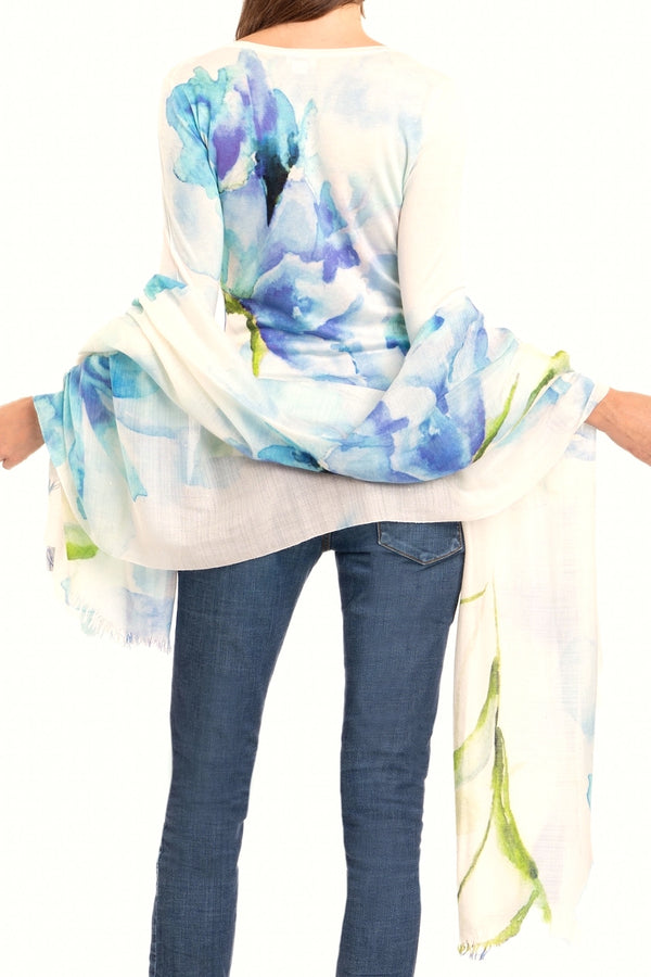 Richard Grand PULL EXTRAFIN COL BATEAU IMPRIMÉ 80% CACHEMIRE 20% SOIE