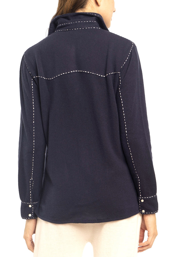 Richard Grand CHEMISE CACHEMIRE SURPIQURES